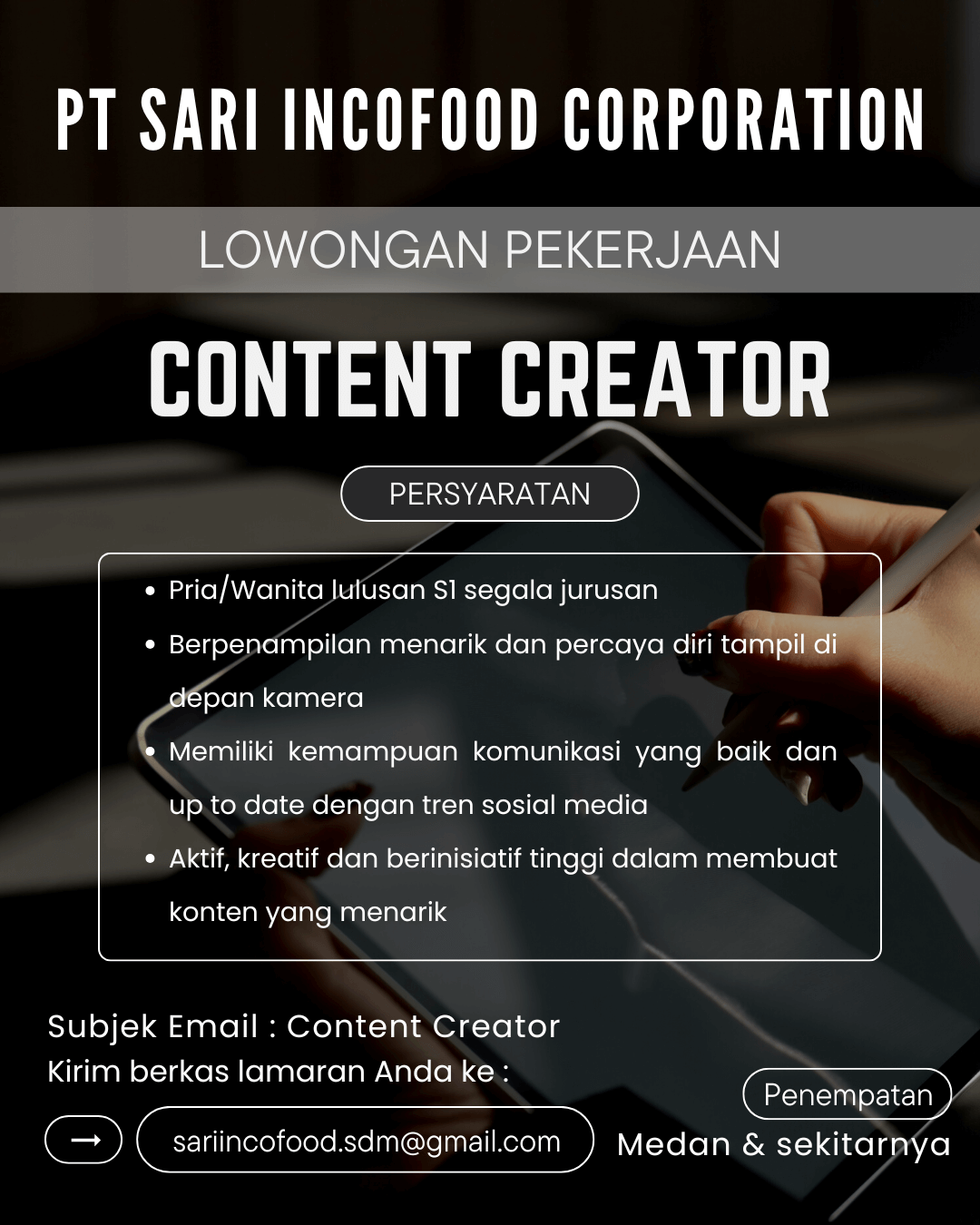 Loker Content creator Indocafe 2025